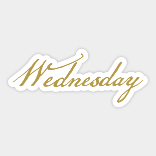 Wednesday Gold Script Typography Sticker
